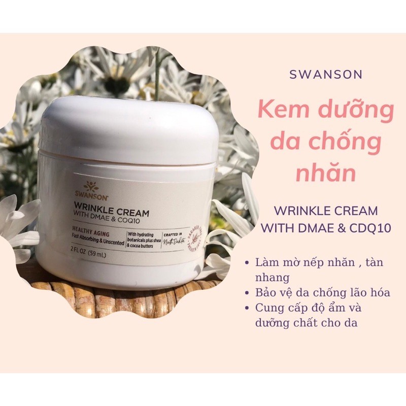 Kem dưỡng da chống lão hoá Wrinkle with DMAE & COQ10 của SWANSON 5ml (minisize)