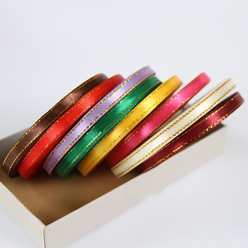 Cuộn Dây Ruy Băng Polyester Hai Mặt 6mm 22m Dùng Gói Quà / Trang Trí Tiệc Cưới Diy