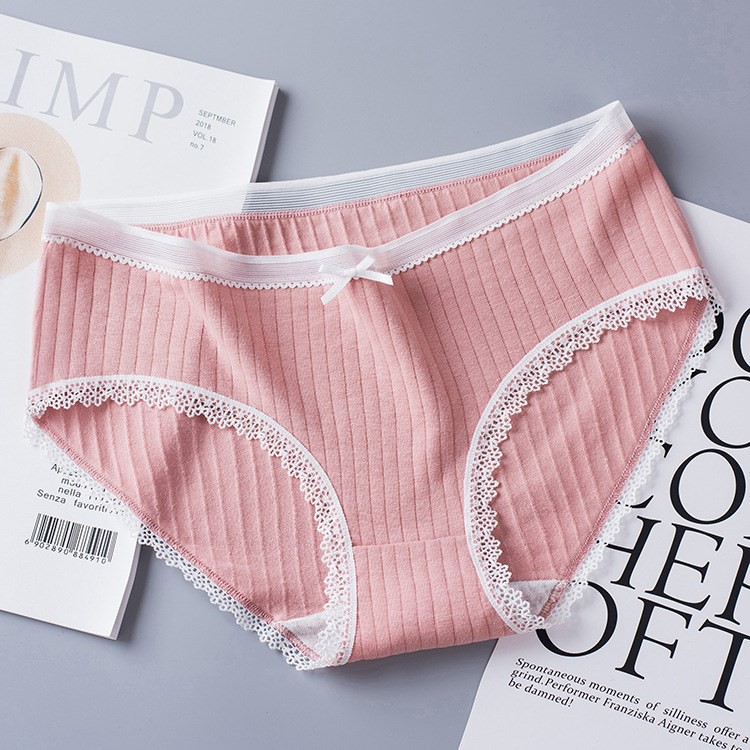 Quần lót nữ cotton viền ren siêu mềm mỏng mát QC45 | BigBuy360 - bigbuy360.vn