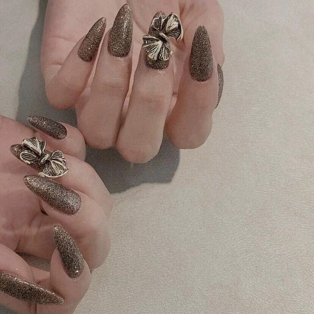 Phụ Kiện Trang Trí Móng Tay Hình Nơ 3D Bằng Hợp Kim Phong Cách Nhật Bản