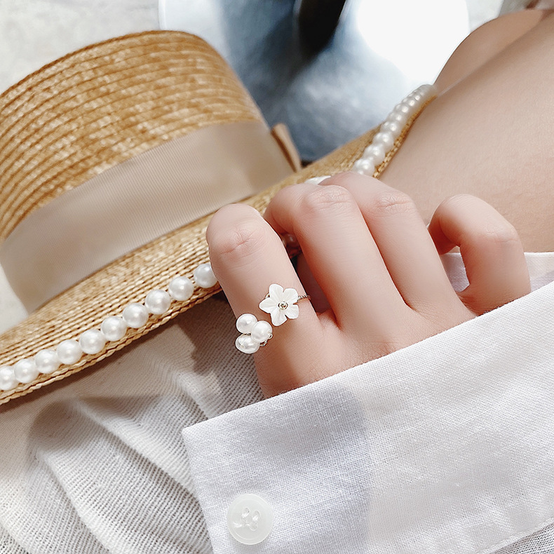 OIMG  Nhẫn nữ hợp kim vàng zircon có thể điều chỉnh độ mở