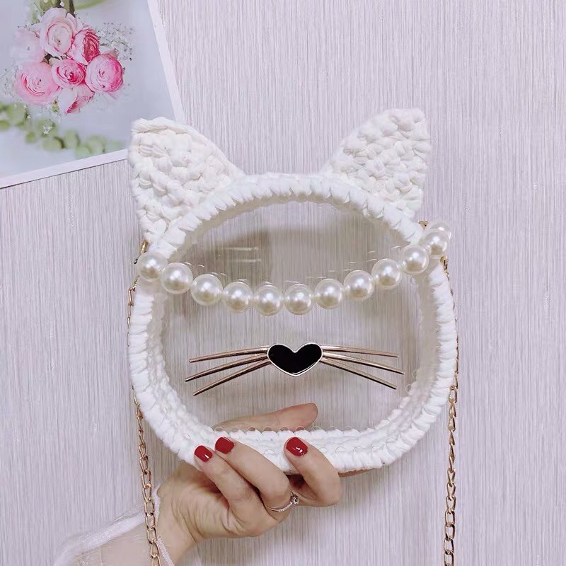 Set nguyên liệu túi trong suốt mặt mèo (KHÁCH NHẮN TIN MÀU CHỌN CHO SHOP)