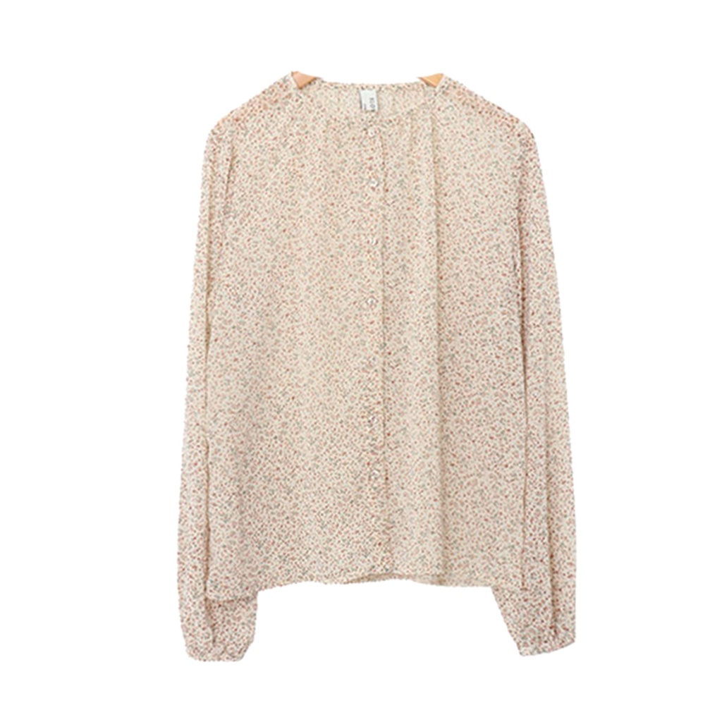 Thời Trang Áo Sơ Mi Tay Dài Họa Tiết Hoa Phong Cách Retro Dành Cho Nữ