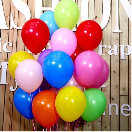 Bộ 10 bong bóng cao su nhiều màu trang trí tiệc