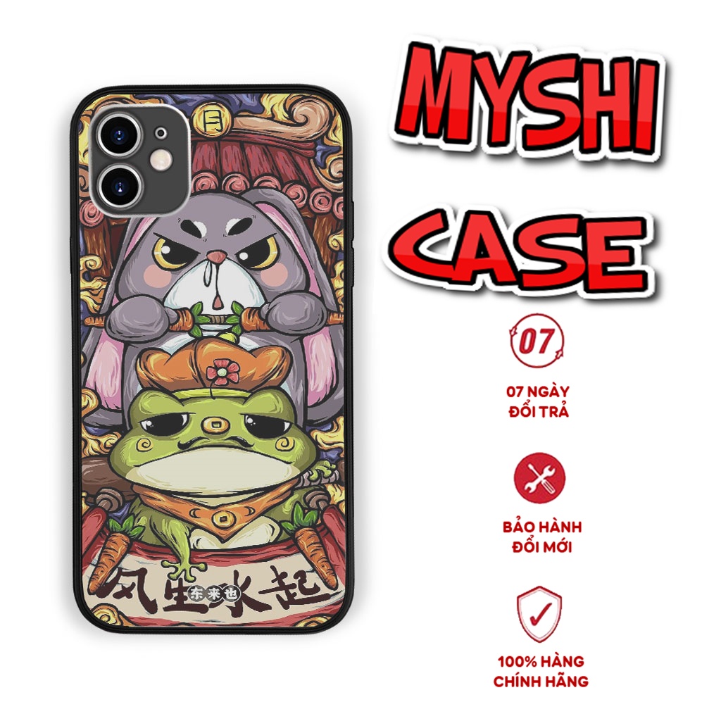 Case iphone MISHY case xinh THỎ DÀI TAI ẾCH XANH cho Iphone 6 7 8 Plus 11 12 13 mini Pro Max X Xr MYS20220076