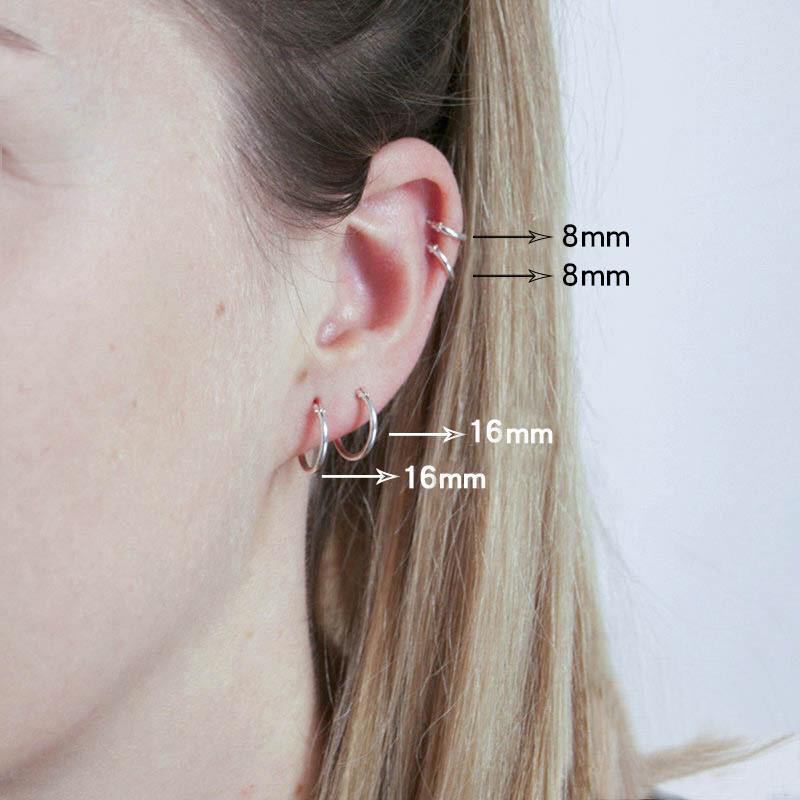 1 Cặp Khuyên Tai Tròn Bằng Thép Không Gỉ Màu Vàng/Bạc Cho Nam Và Nữ