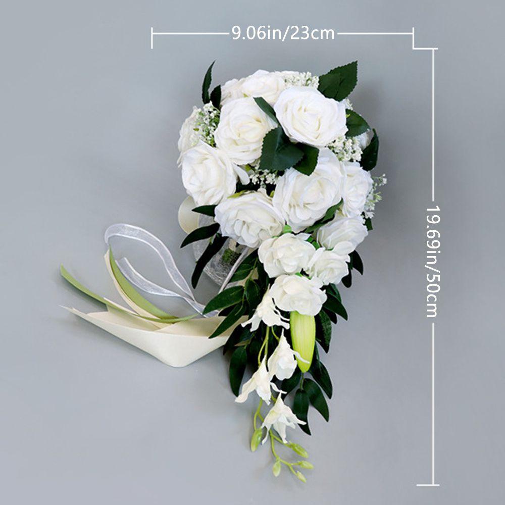 Bó Hoa Nhân Tạo Màu Trắng Làm Bằng Tay Cho Đám Cưới