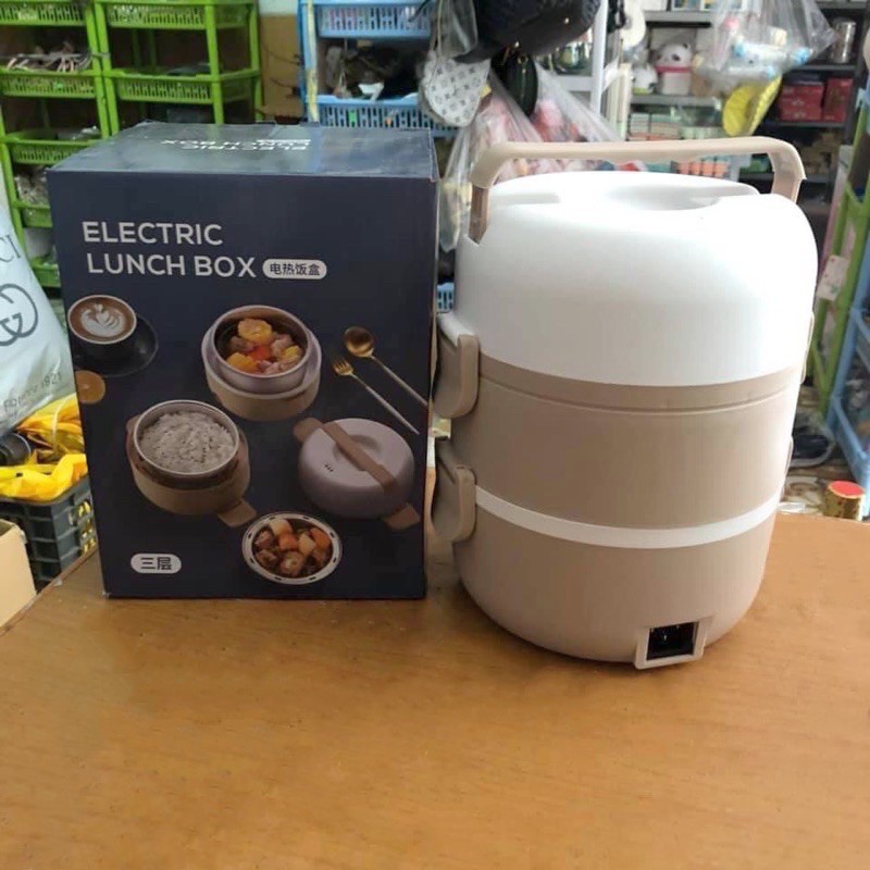 Hộp đựng cơm cắm điện inox 3 ngăn STAR BOX- B046 cặp lồng giữ nhiệt hâm nóng thức ăn | BigBuy360 - bigbuy360.vn