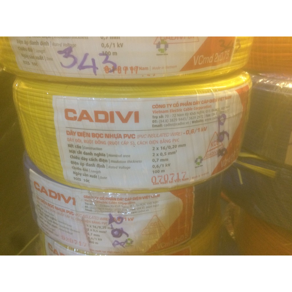 dây đôi cadivi 2x16 sợi