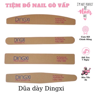 Dũa móng tay dingxi nhám da bò nâu vàng độ nhám 100/180 - dũa móng nail
