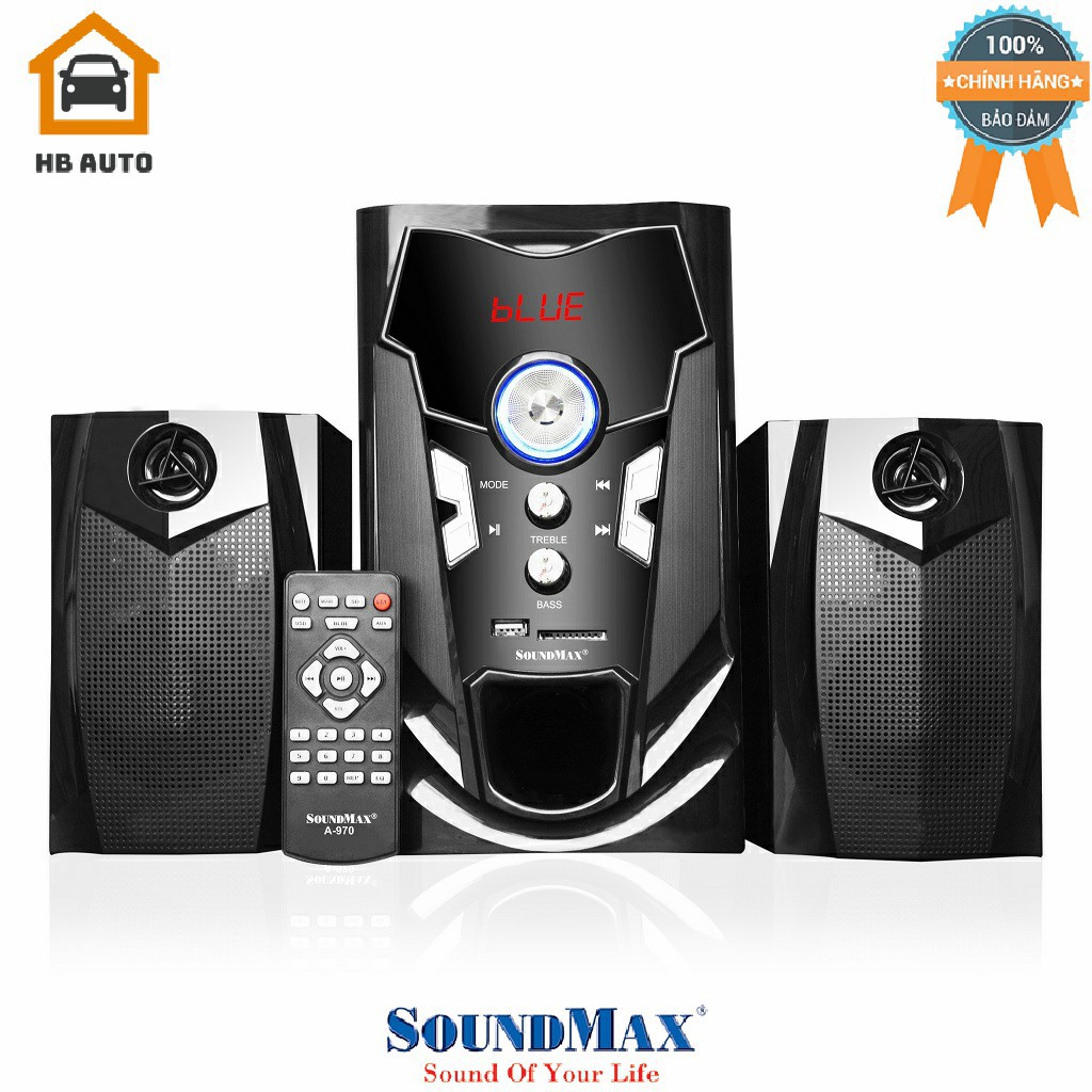 Loa Bluetooth Soundmax A970 2.1 40W RMS Màu Đen Hàng chính hãng Mẫu Mới