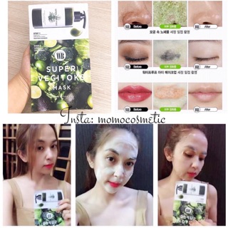 (Hộp 6 miếng) Set mặt nạ thải độc rau củ Super Vegitoks Mask Hàn Quốc