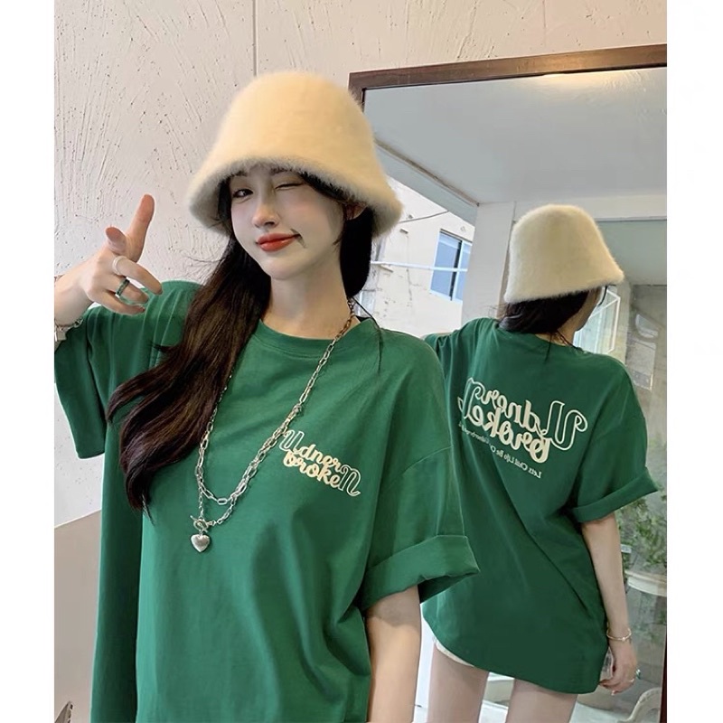 Áo phông 3158, áo thun tay lỡ form rộng chất cotton in chữ under