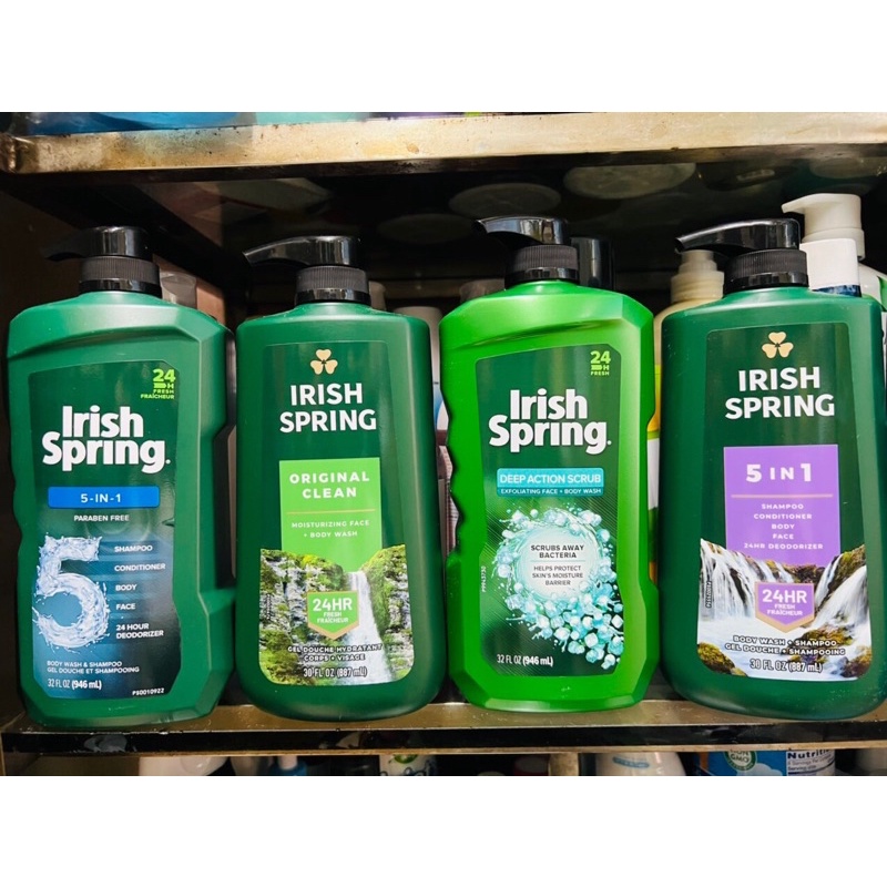 Sữa Tắm nam Irish Spring 946ml Original | Deep Action Scrub | 5in1 - Mỹ