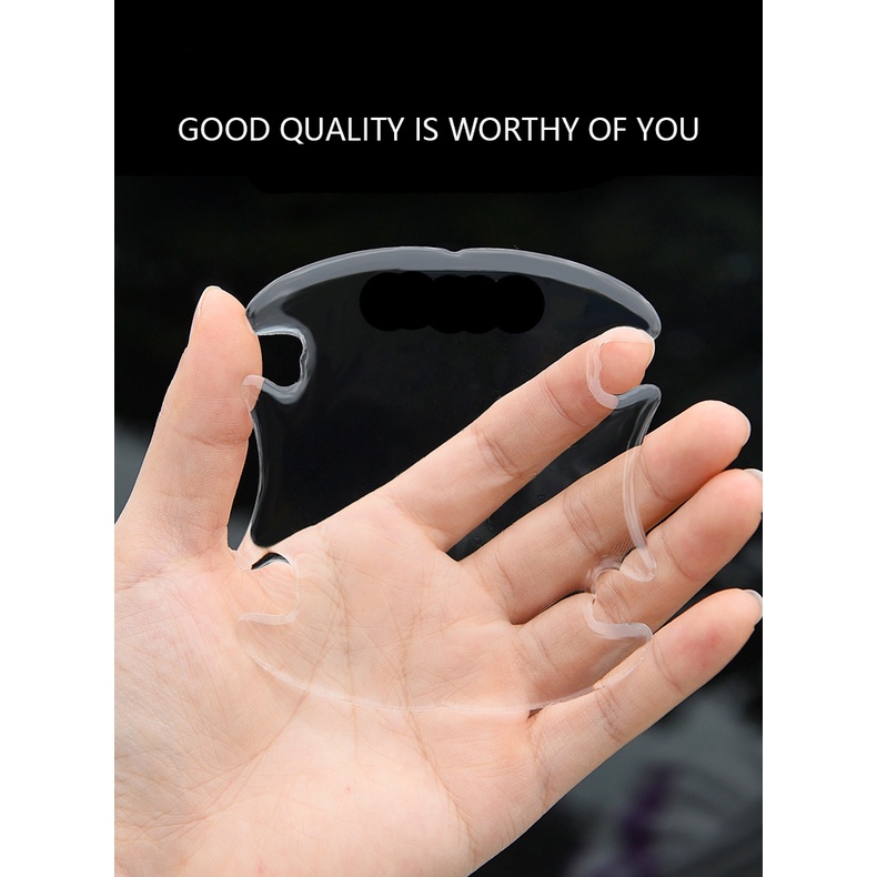 Bộ 4 Miếng Dán Chống Xước Hõm Cửa, Tay Nắm Cửa, Gương Xe Ô Tô Chất Liệu Silicon Trong Suốt