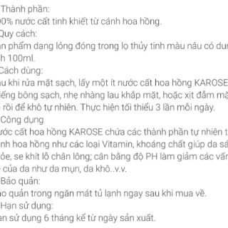 NƯỚC HOA HỒNG KAROSE