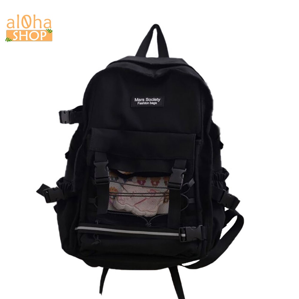 Balo - cặp sách Ulzzang nhiều ngăn B0171 Mars Society đi học, đi làm, du lịch, đựng laptop Unisex nam nữ - al0ha Shop