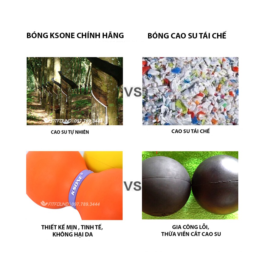 Bóng Đôi Massage Giãn Cơ Dãn Cơ Trị Liệu - Peanut Ball Ksone Chính Hãng Tặng Túi Đựng