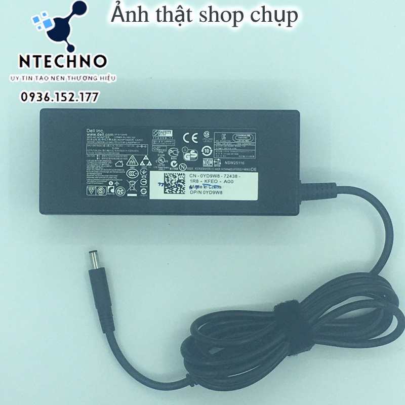 Sạc Zin Laptop Dell 19.5V - 4.62A 90W Chân Kim Nhỏ 4.5*3.0mm cho Dell 5568 3558 3458⭐Tặng kèm dây nguồn-Bảo hành 12Tháng
