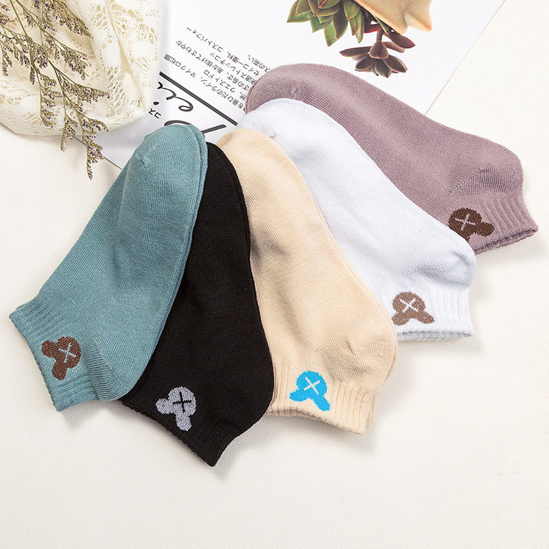 High Quality Hot New Random Color 10 Pairs Free Size Cotton Short Socks Unisex Women Cartoon Cute Fashion Korean Ins Style Breathable Ankle Socks