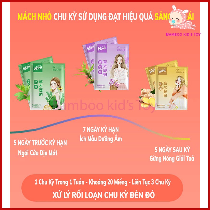 Miếng Dán Giữ Nhiệt, Miếng Dán Ấm Bụng Kinh Hình Cô Gái Giữ Ấm Cơ Thể