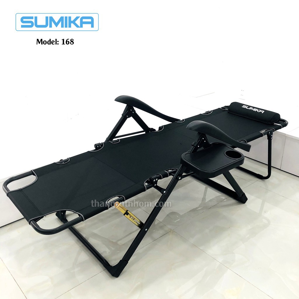 Ghế xếp thư giãn Sumika 168 (có ngã thành giường, tải trọng 300kg)