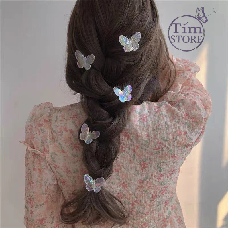 Kẹp tóc nhí bươm bướm hologram TIMSTORE, kẹp mái phong cách mới hàn quốc nữ tính