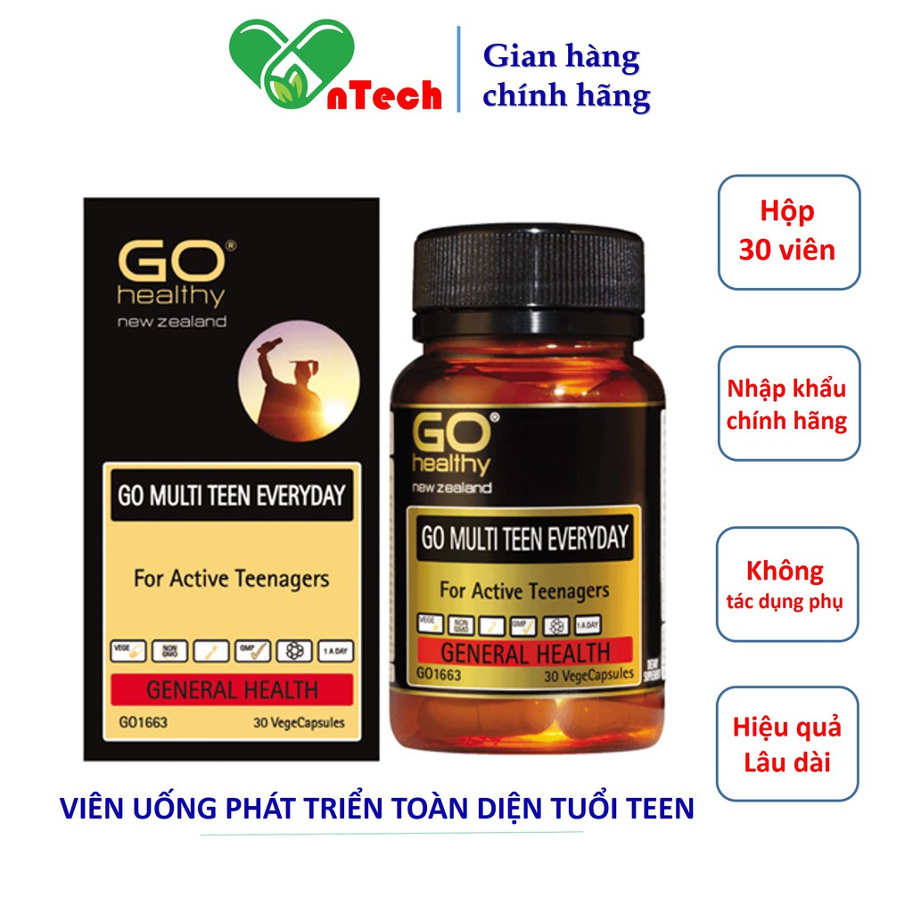 Viên uống Go Healthy GO MULTI TEEN EVERYDAY Bổ sung vitamin khoáng chất giúp phát triển toàn diện cho tuổi Teen 60 viên