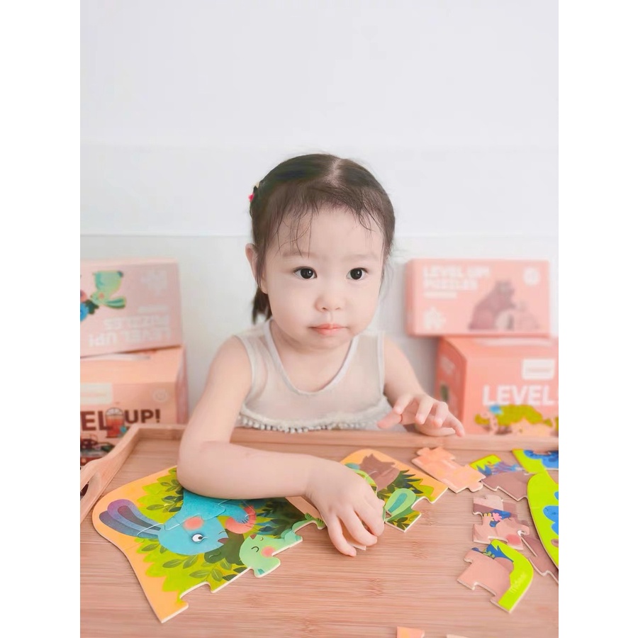 Bộ xếp hình Mideer cấp độ 2 4 trong 1 có 9 12 16 20 mảnh to vừa tay bé từ 18 tháng trở lên 3 mẫu My Mickey Shop