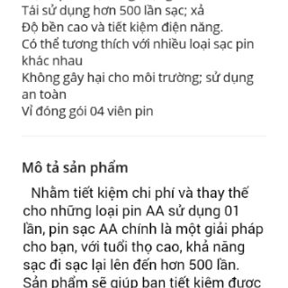 Vỉ 2 pin sạc AA dung lượng cao Sony