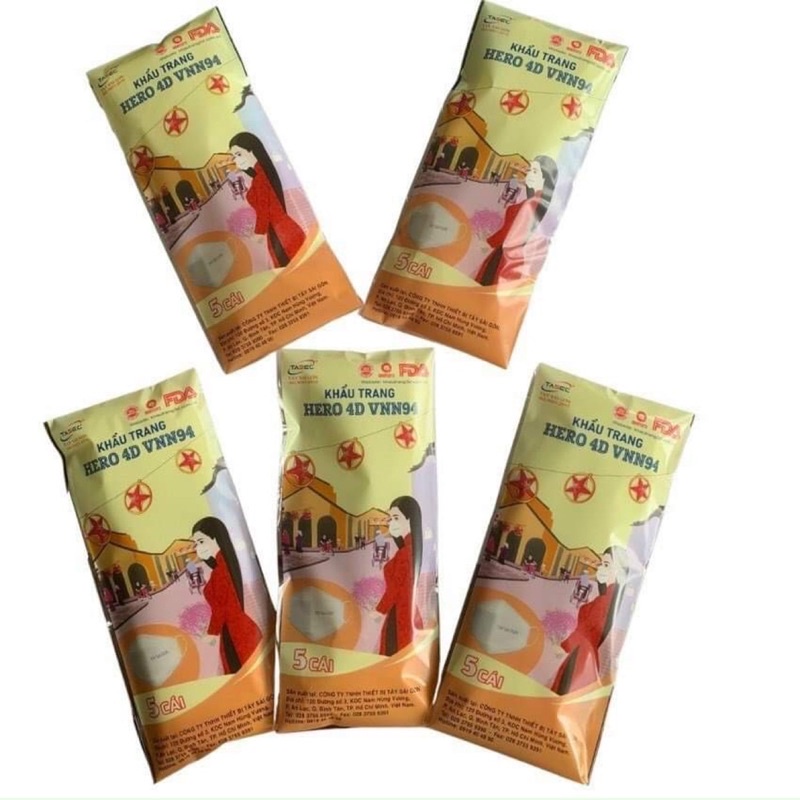 (10 Cái) Khẩu Trang Hero 4D Kf94 Tsg Công Ty Thiết Bị Tây Sài Gòn