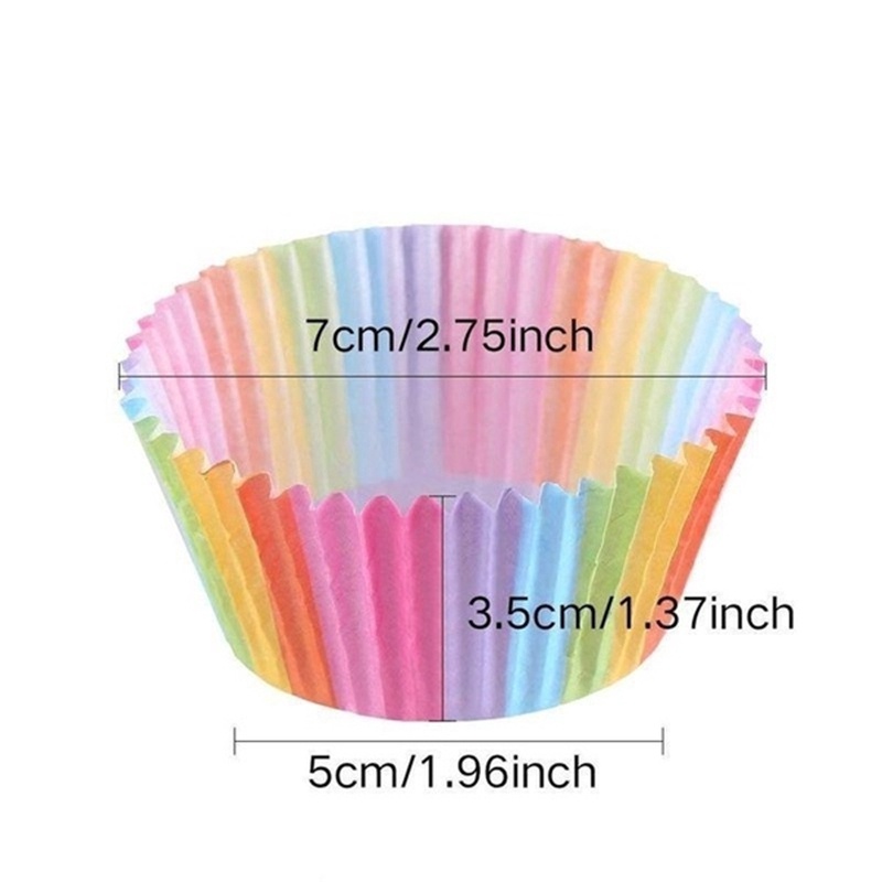 Set 100 Cốc Giấy Làm Bánh Cupcake Nhiều Màu