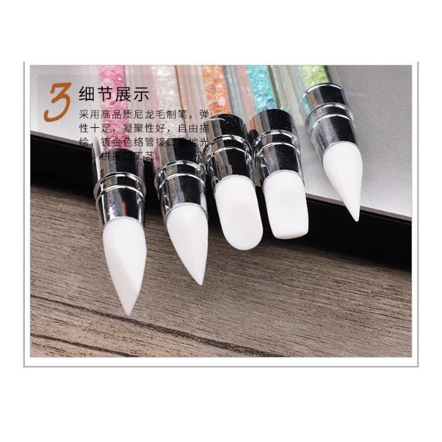 Bộ bút đắp hoa bột dẻo không cần lưu huỳnh, bộ bút 5 cây silicon