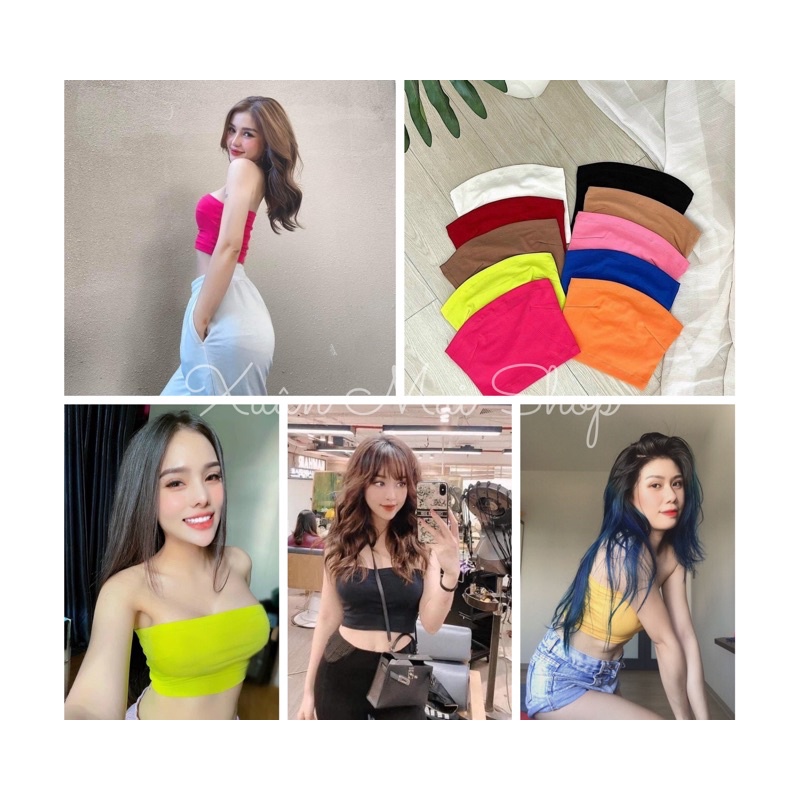 Áo ống quay nữa croptop chất thun borip co giãn ôm body sexy nhiều màu