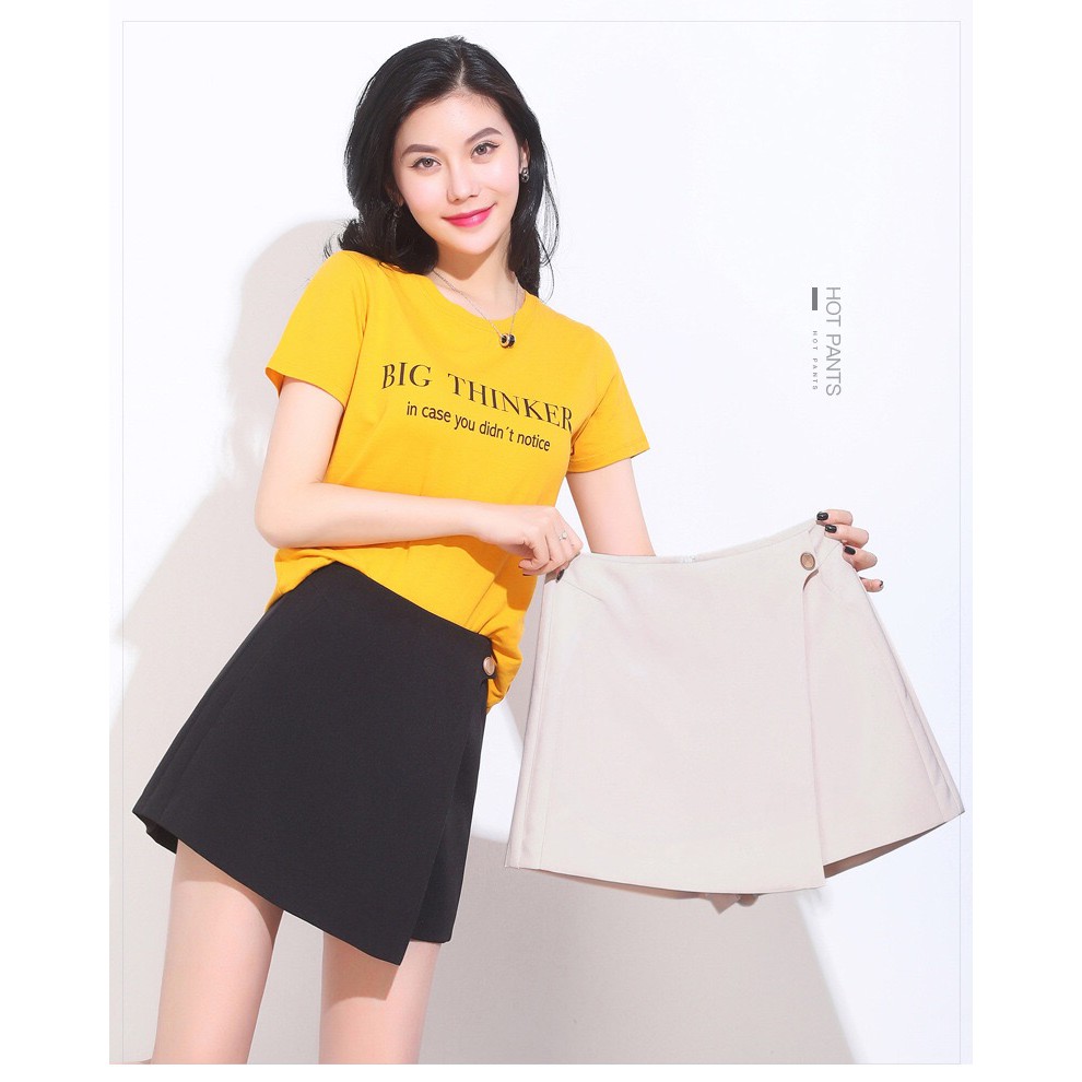 MẶC LÀ SANG MÃ XMHK106 quần giả váy,quần đùi giả váy phối khuy vạt lệch siêu hot sang trọng chất tuyết mưa cao cấp | BigBuy360 - bigbuy360.vn