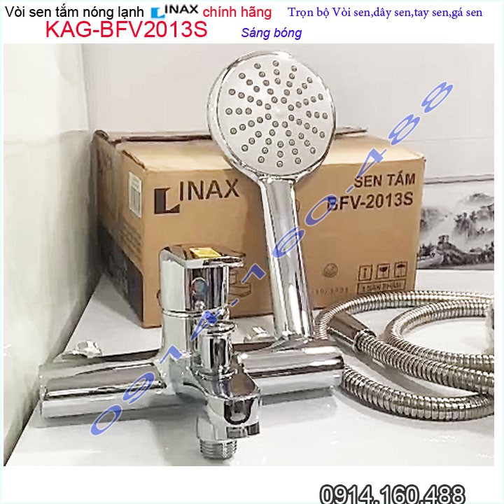 Sales 30% Vòi sen nóng lạnh LInax chính hãng KAG-BFV2013S, Sales giá tốt Vòi sen tắm Inax thân lớn nước mạnh sử dụng tốt