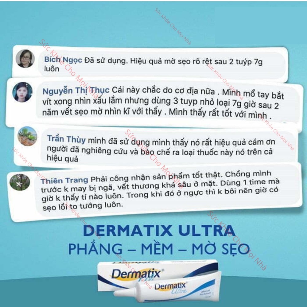 Kem bôi sẹo Dermatix.Hỗ trợ làm mờ thâm sẹo lồi giảm ngứa làm mềm mịn da suckhoechomoinha