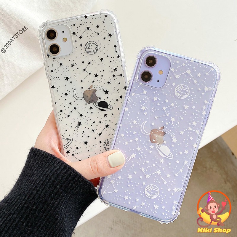 Planet Spaceship Phone Case for iPhone 12 11 Pro Max X Xs Max XR 8 7 Plus Lens Protector Clear Soft TPU Back Cover