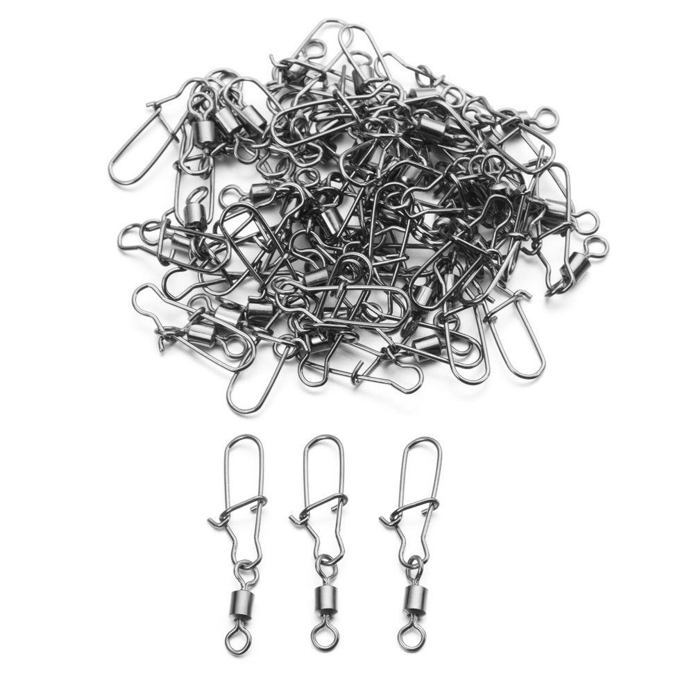 Muvako 25 cái phụ kiện câu cá vòng bi lăn xoay khóa câu cá ghim móc câu xoay giải quyết chụp bằng thép không gỉ