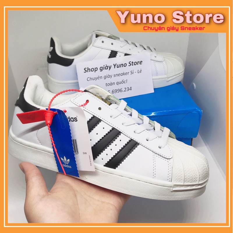 [ Hot Trend ] Giày thể thao sneaker sò trắng kẻ đen - Yuno Store