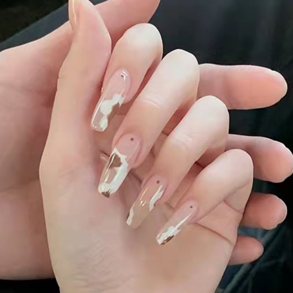 1161 bộ móng tay giả set móng giả trong suốt móng tay giả đính nơ móng tay giả dài vuông set 24 móng tay giả  móng giả thiết kế