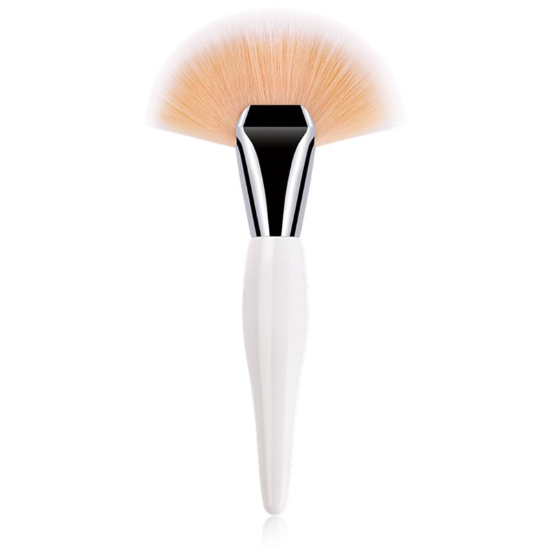 1 Piece Fan Shape Powder Concealer Blending Brush Professional Foundation Cosmetic Brush Make Up White