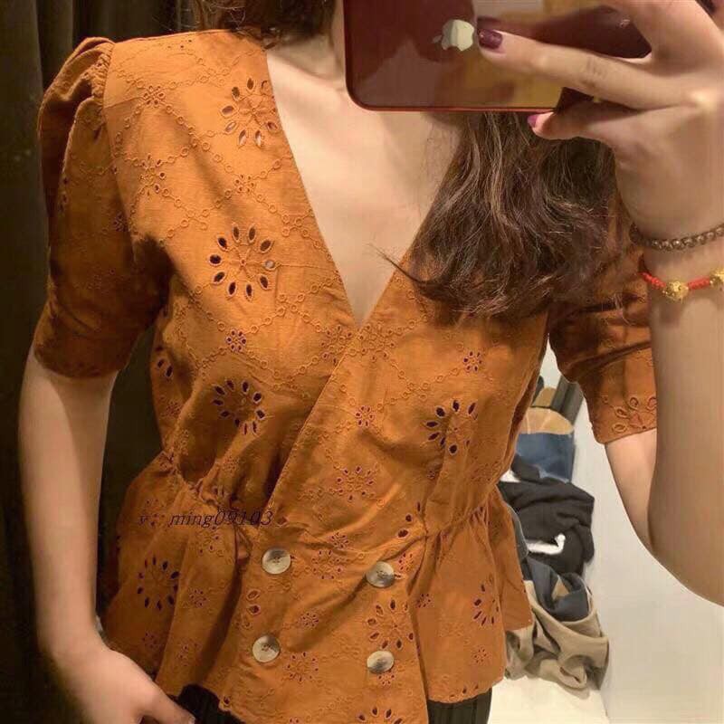 Áo xô ren đục lỗ