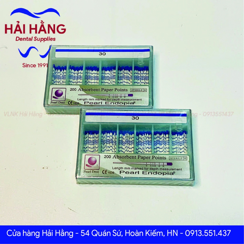 Côn giấy Pearl Endopia cho file tay có vạch Hàn Quốc – Absorbent Paper Points