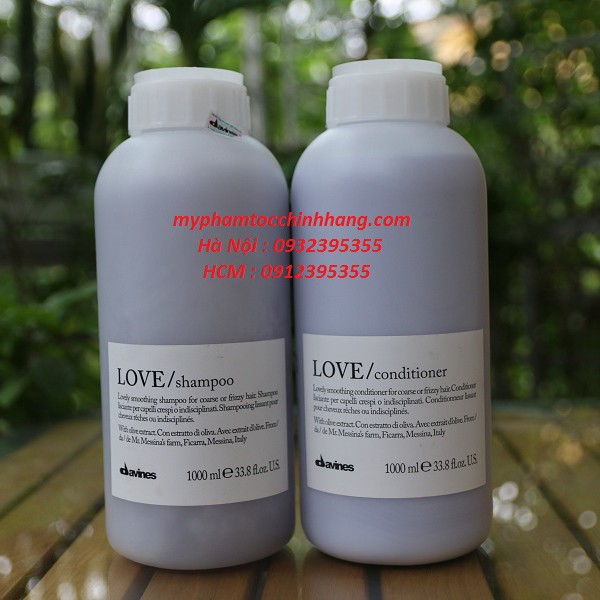 Dầu gội và xả cho tóc bông xù Davines Love Smoothing 1000ml*2