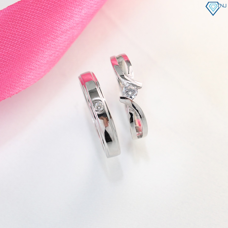 Nhẫn bạc cặp đôi nam nữ khắc tên theo yêu cầu ND0382 Trang Sức TNJ