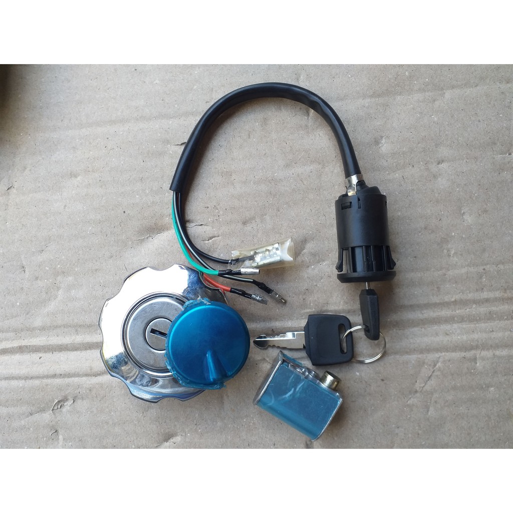 bộ ổ khóa điện, nắp bình xăng và ổ khóa cổ Honda Win 100 dùng chung chìa