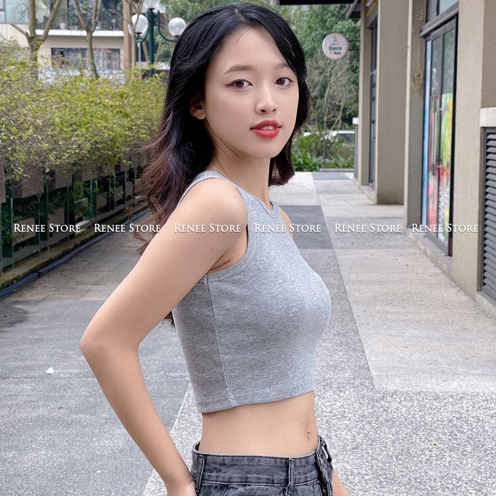 Áo ba lỗ nữ RENEE áo 3 lỗ croptop chất cotton co giãn dáng ôm phong cách thời trang - A03