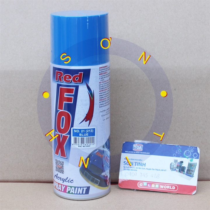 Sơn xịt RED FOX Thái Lan màu màu XANH Da trời BLUE 213 (No. 21) - 1 chai