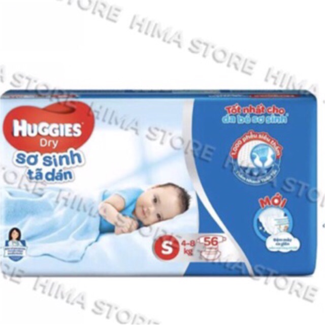 Tã dán và miếng lót sơ sinh huggies ( nb1 100m ,nb2 60m ,nb58+2,s56)